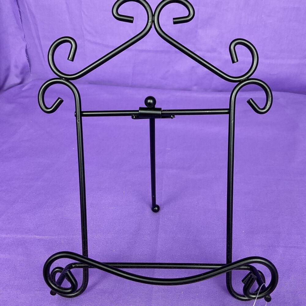 Tripar Black Metal Display Easel - Scroll Design Frame & Plate Holde